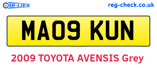 MA09KUN are the vehicle registration plates.