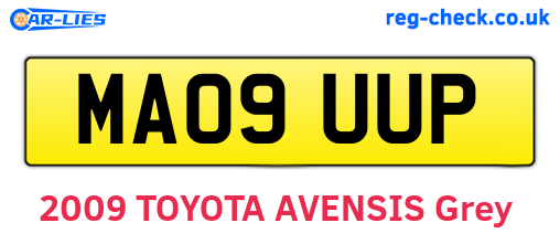 MA09UUP are the vehicle registration plates.
