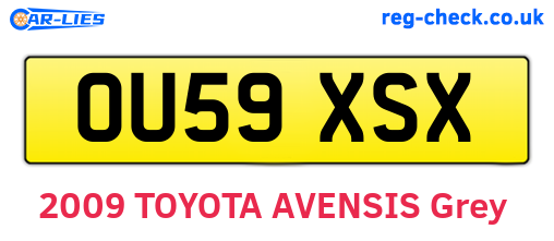 OU59XSX are the vehicle registration plates.