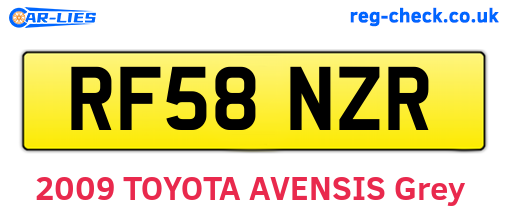 RF58NZR are the vehicle registration plates.