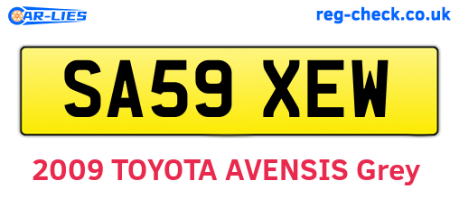 SA59XEW are the vehicle registration plates.