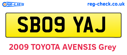 SB09YAJ are the vehicle registration plates.
