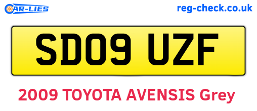 SD09UZF are the vehicle registration plates.
