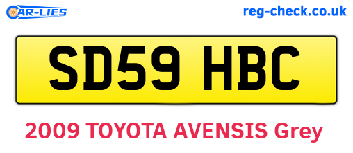 SD59HBC are the vehicle registration plates.