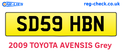 SD59HBN are the vehicle registration plates.