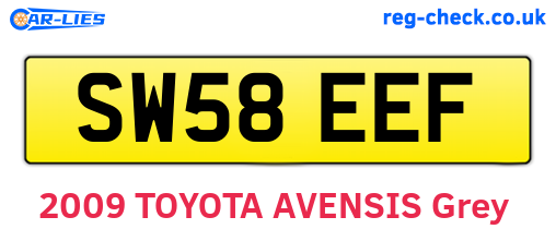 SW58EEF are the vehicle registration plates.