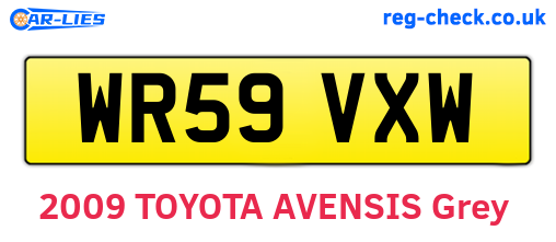 WR59VXW are the vehicle registration plates.