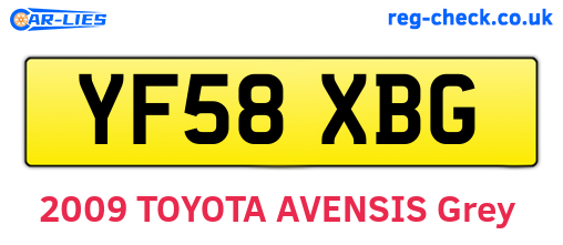 YF58XBG are the vehicle registration plates.