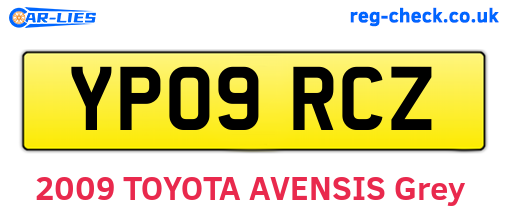 YP09RCZ are the vehicle registration plates.