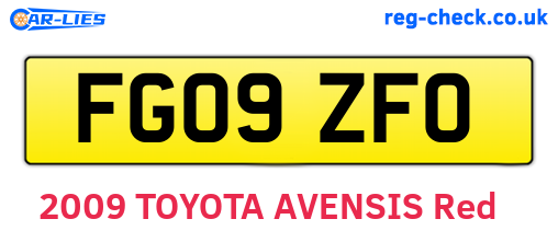 FG09ZFO are the vehicle registration plates.