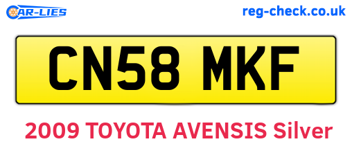 CN58MKF are the vehicle registration plates.