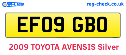 EF09GBO are the vehicle registration plates.