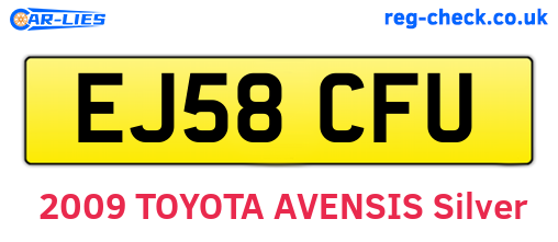 EJ58CFU are the vehicle registration plates.