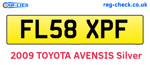 FL58XPF are the vehicle registration plates.
