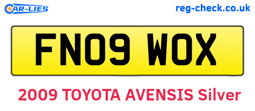 FN09WOX are the vehicle registration plates.