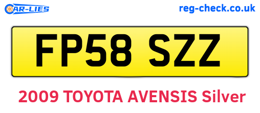 FP58SZZ are the vehicle registration plates.