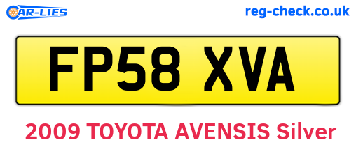 FP58XVA are the vehicle registration plates.
