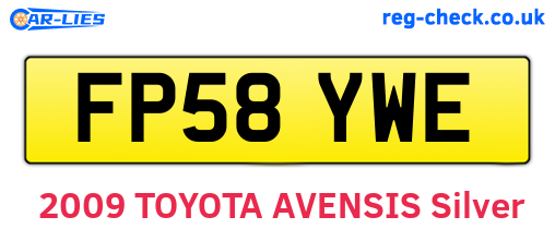FP58YWE are the vehicle registration plates.
