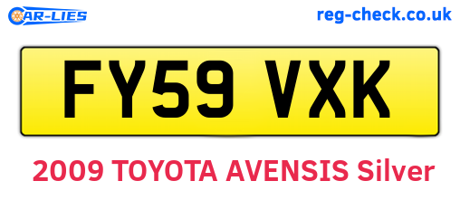 FY59VXK are the vehicle registration plates.