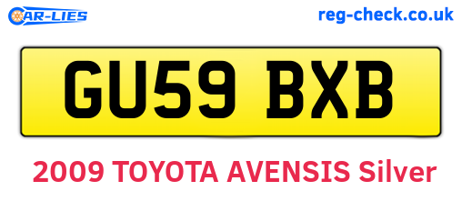 GU59BXB are the vehicle registration plates.