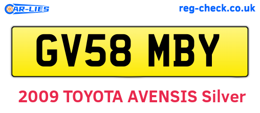 GV58MBY are the vehicle registration plates.