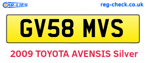 GV58MVS are the vehicle registration plates.