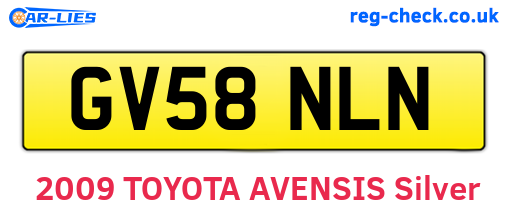 GV58NLN are the vehicle registration plates.