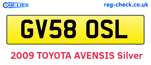 GV58OSL are the vehicle registration plates.