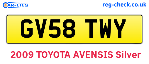 GV58TWY are the vehicle registration plates.