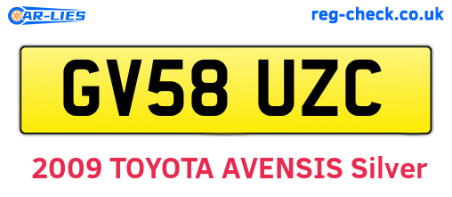 GV58UZC are the vehicle registration plates.