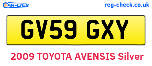 GV59GXY are the vehicle registration plates.