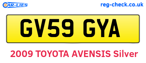 GV59GYA are the vehicle registration plates.
