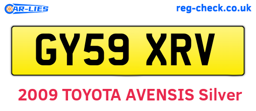 GY59XRV are the vehicle registration plates.