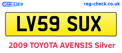 LV59SUX are the vehicle registration plates.