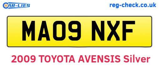 MA09NXF are the vehicle registration plates.