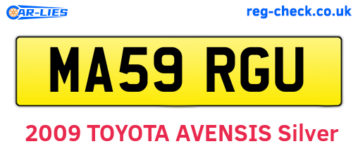 MA59RGU are the vehicle registration plates.