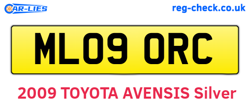 ML09ORC are the vehicle registration plates.