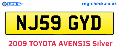 NJ59GYD are the vehicle registration plates.