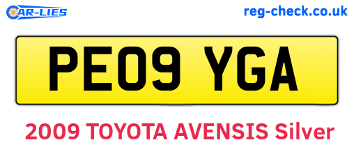 PE09YGA are the vehicle registration plates.