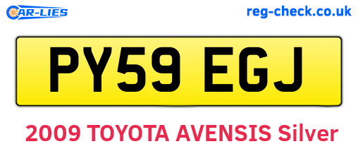 PY59EGJ are the vehicle registration plates.