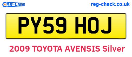 PY59HOJ are the vehicle registration plates.
