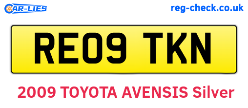 RE09TKN are the vehicle registration plates.