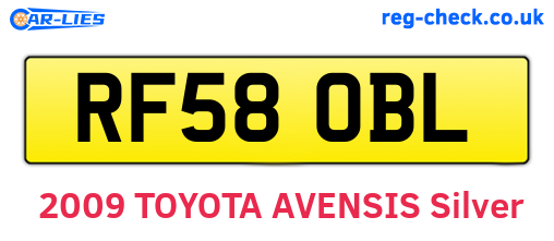 RF58OBL are the vehicle registration plates.