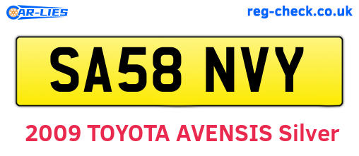 SA58NVY are the vehicle registration plates.