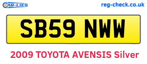 SB59NWW are the vehicle registration plates.