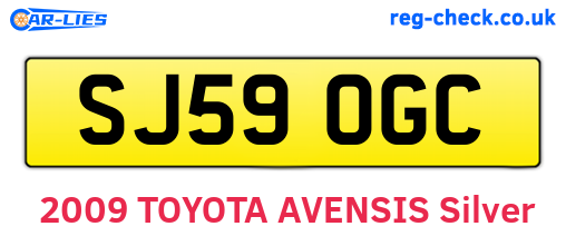 SJ59OGC are the vehicle registration plates.