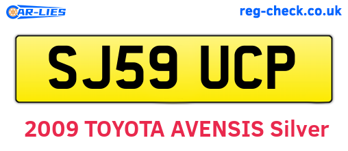 SJ59UCP are the vehicle registration plates.