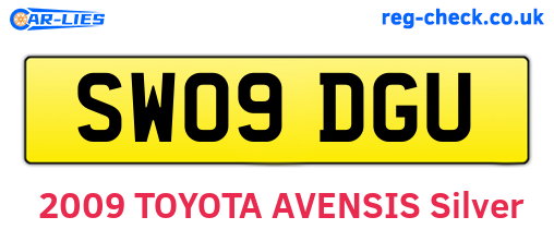 SW09DGU are the vehicle registration plates.