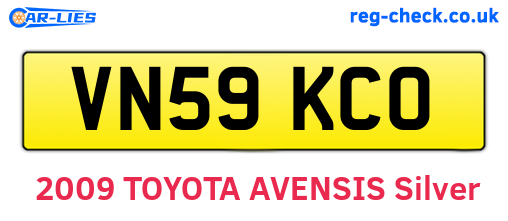 VN59KCO are the vehicle registration plates.