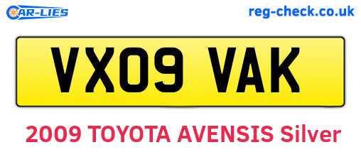 VX09VAK are the vehicle registration plates.